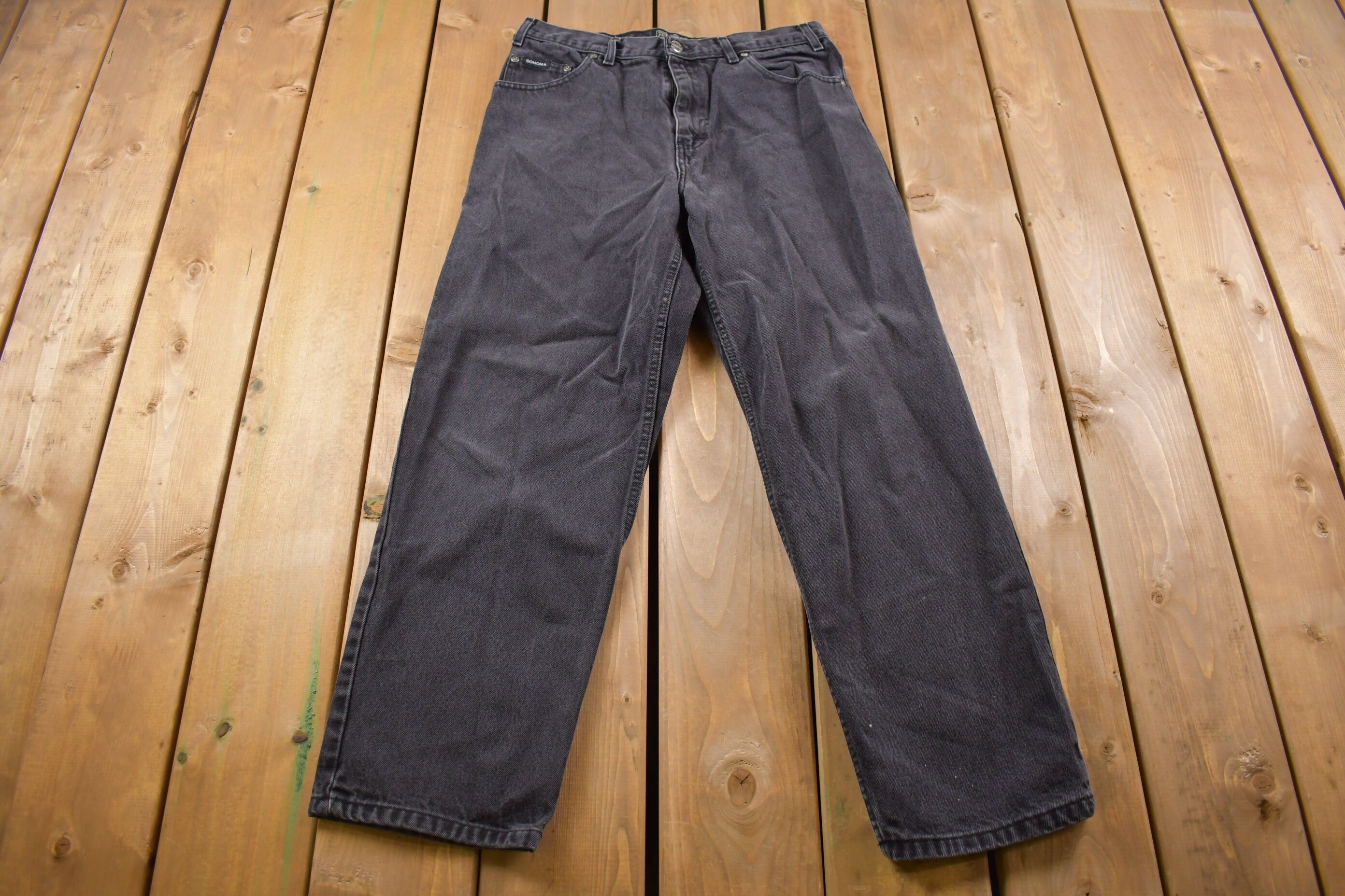 Vintage 1990's Sonoma Black Stone Wash Jeans 30 x 27