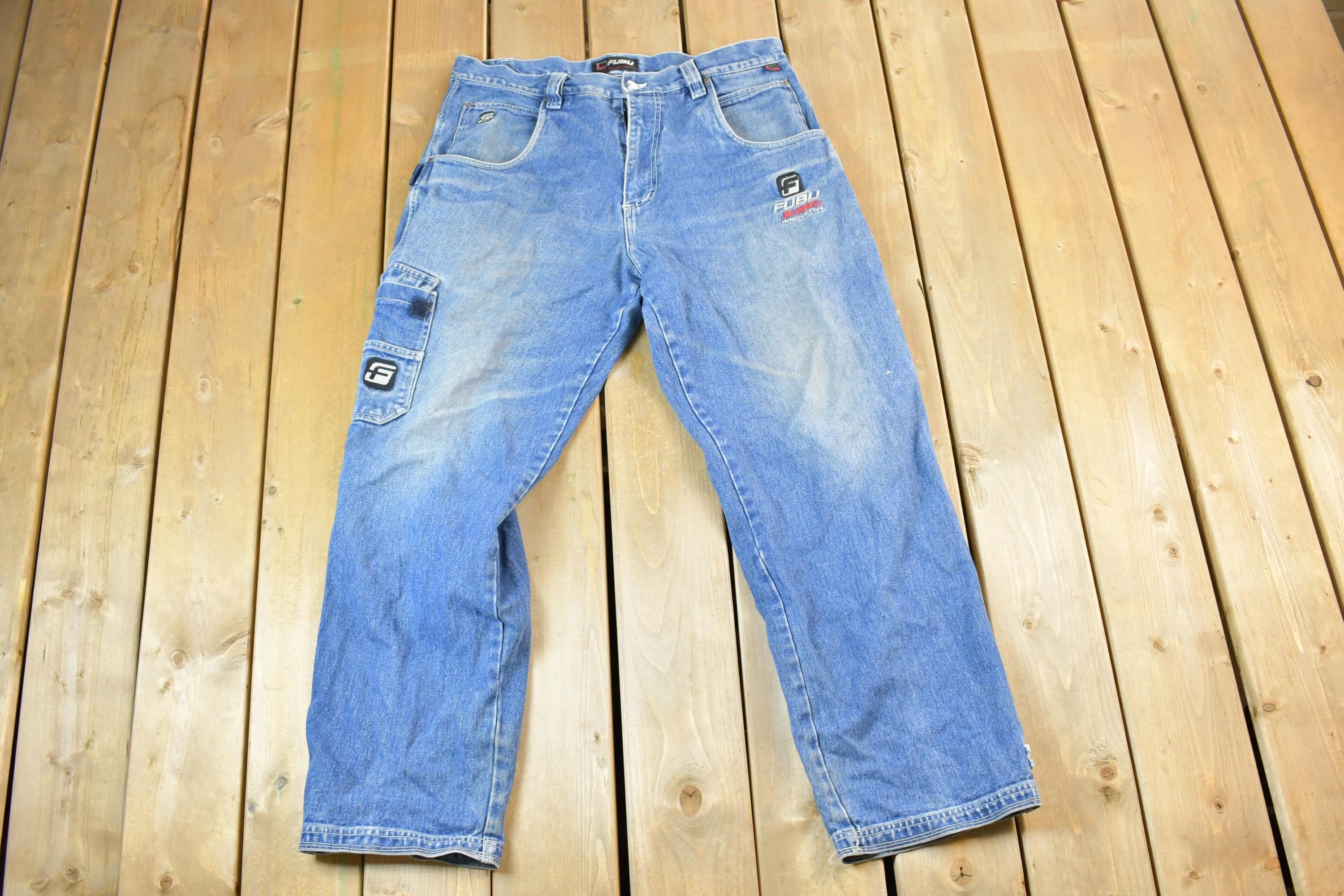 Vintage 1990s Fubu The Collection Denim Hip Hop Jeans Size 38 x 30