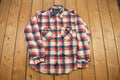 Vintage 1990s Plaid Quilted Flannel Button Up Shirt