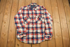 Vintage 1990s Plaid Quilted Flannel Button Up Shirt