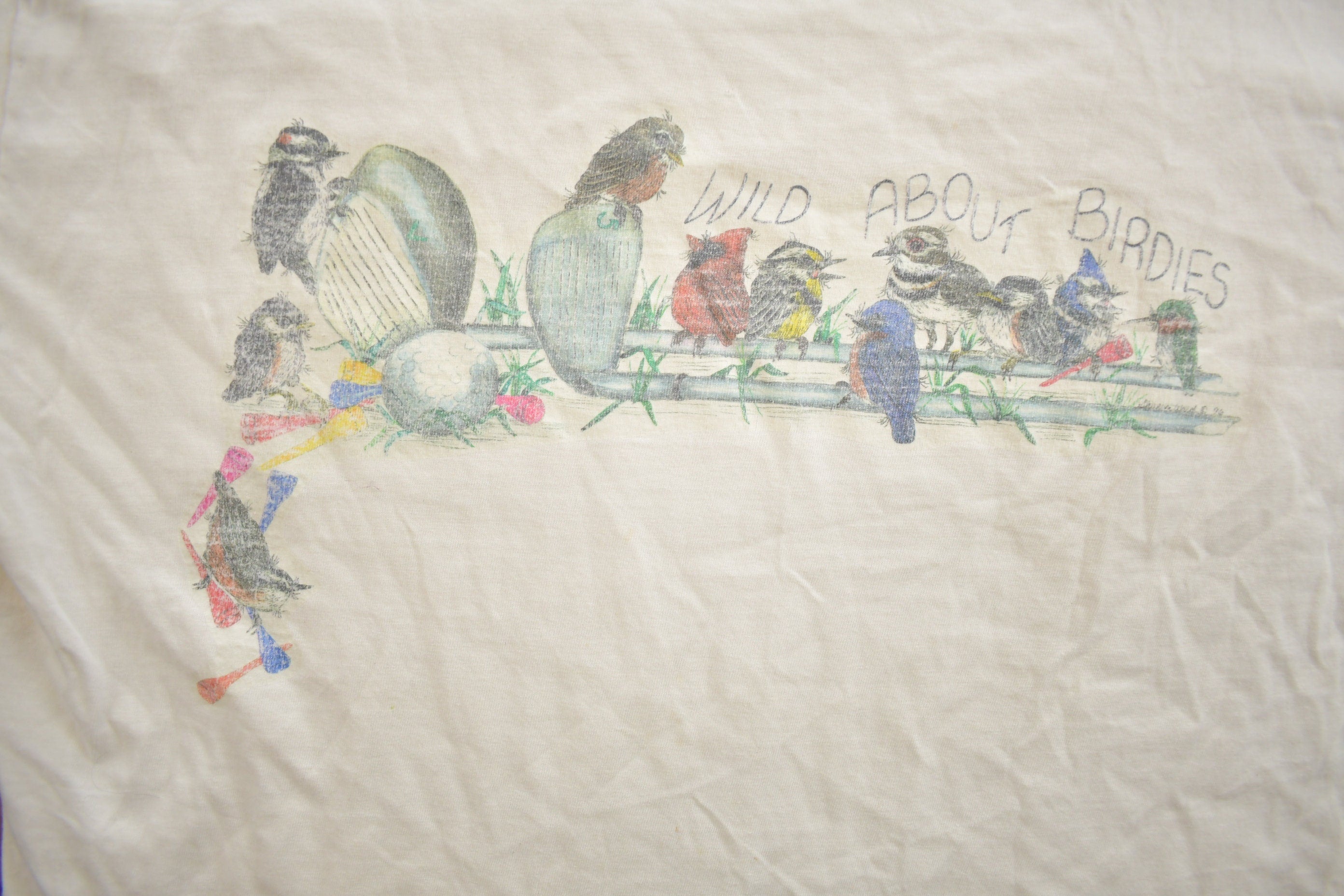 Vintage 1990s Wild About Birdies Single Stitch Graphic T-Shirt Made In USA