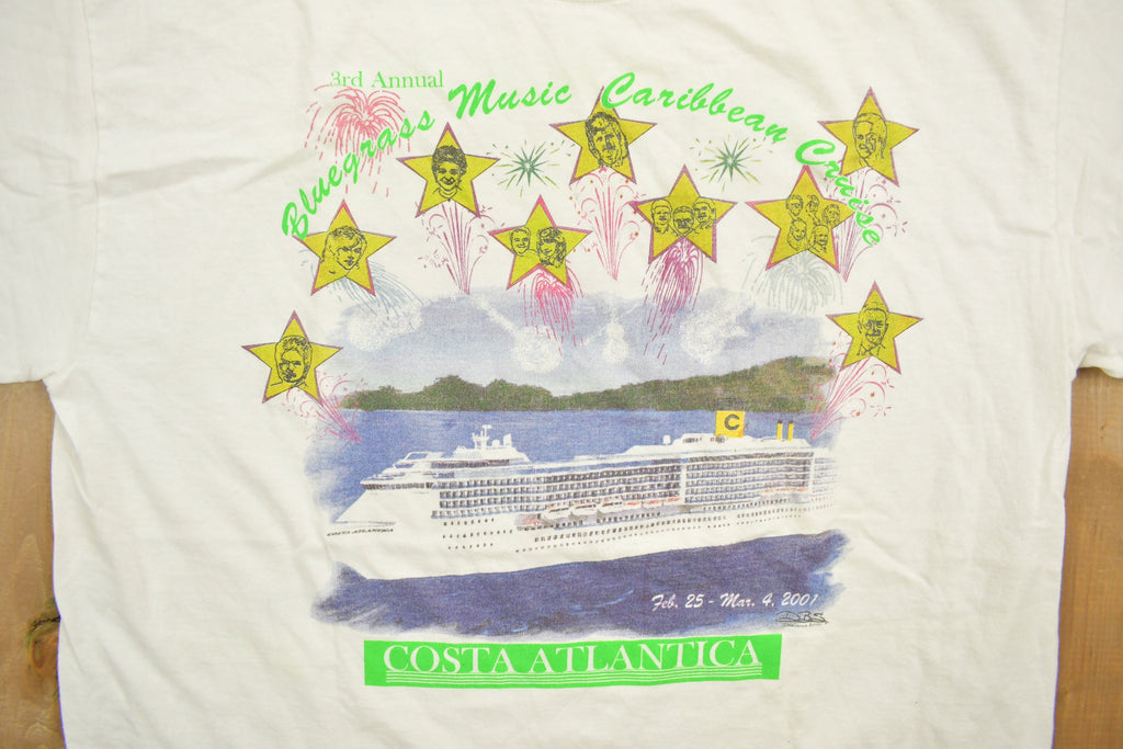 Vintage 2001 Bluegrass Music Caribbean Cruise Ship Souvenir T Shirt