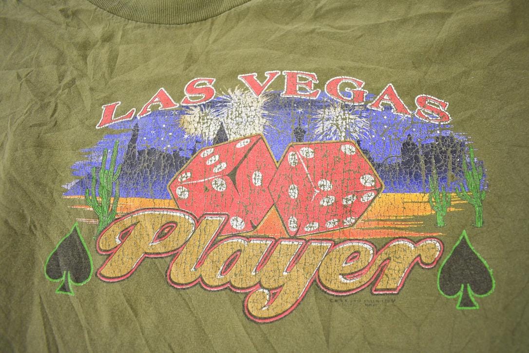 Vintage 1990s Las Vegas Souvenir Travel T Shirt Made In USA