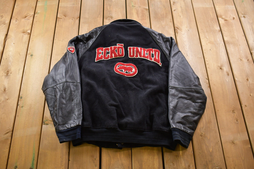 Vintage 1990s Ecko Unlimited Leather Varsity Jacket
