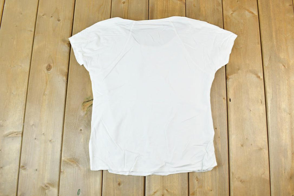 Women Vintage Vigoss Y2K Blank White T-Shirt Vigoss Grunge Skull Print /