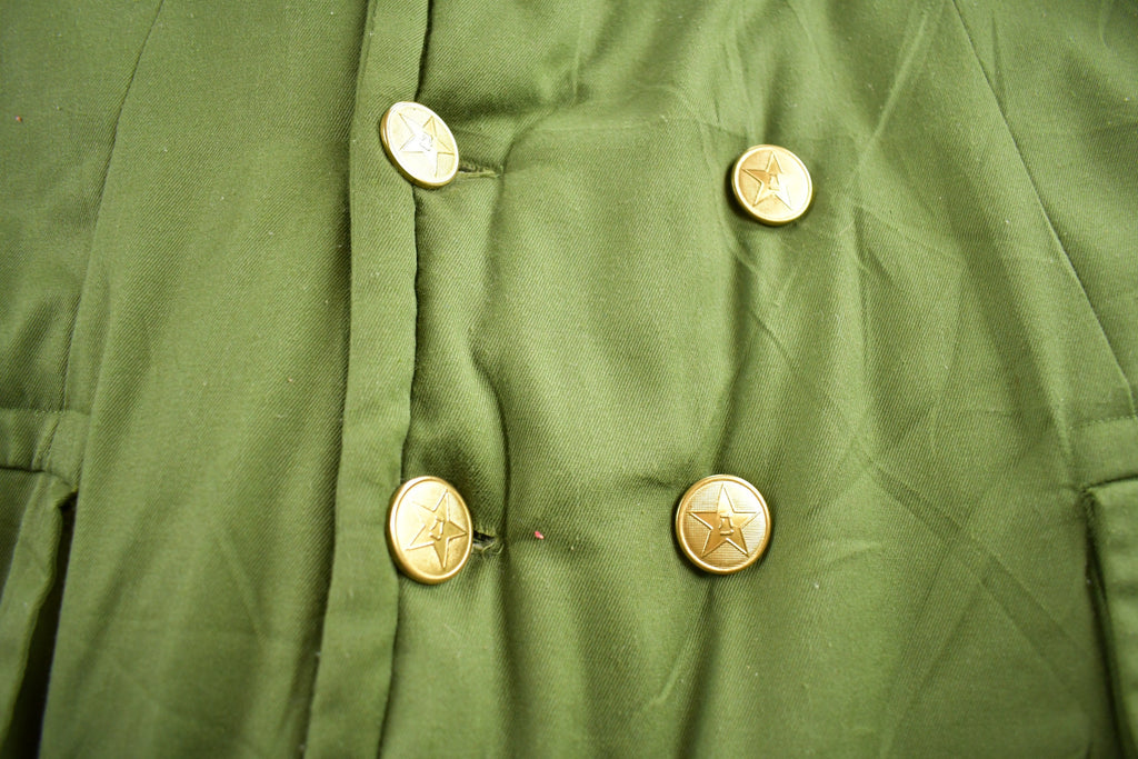 Vintage 1980s Military Winter Lined Button Up Army Jacket