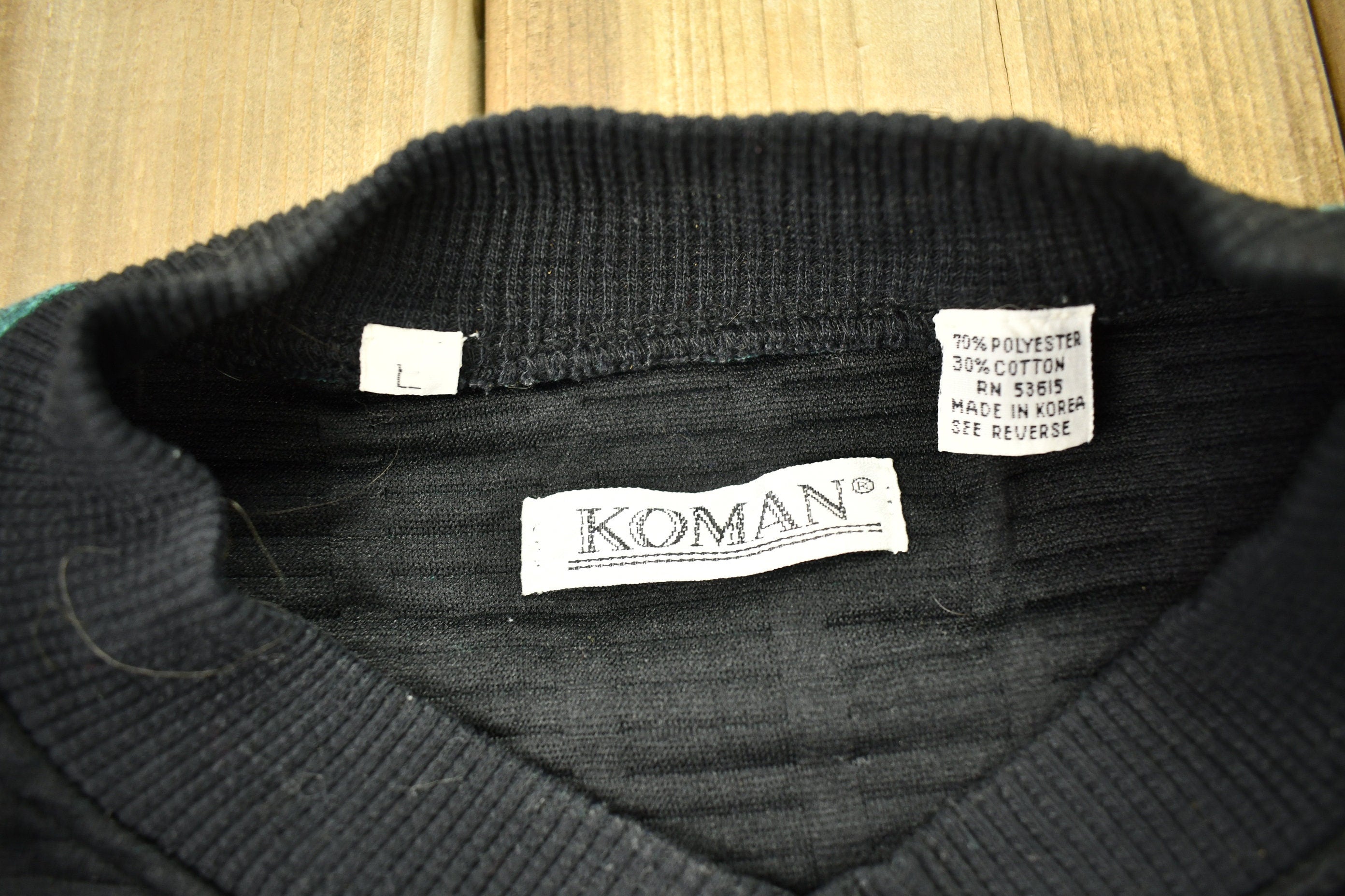 Vintage 1990s Koman Color Block Textured Sweatshirt