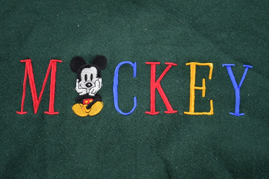 Vintage 1990s Mickey Embroidered Crewneck Sweatshirt