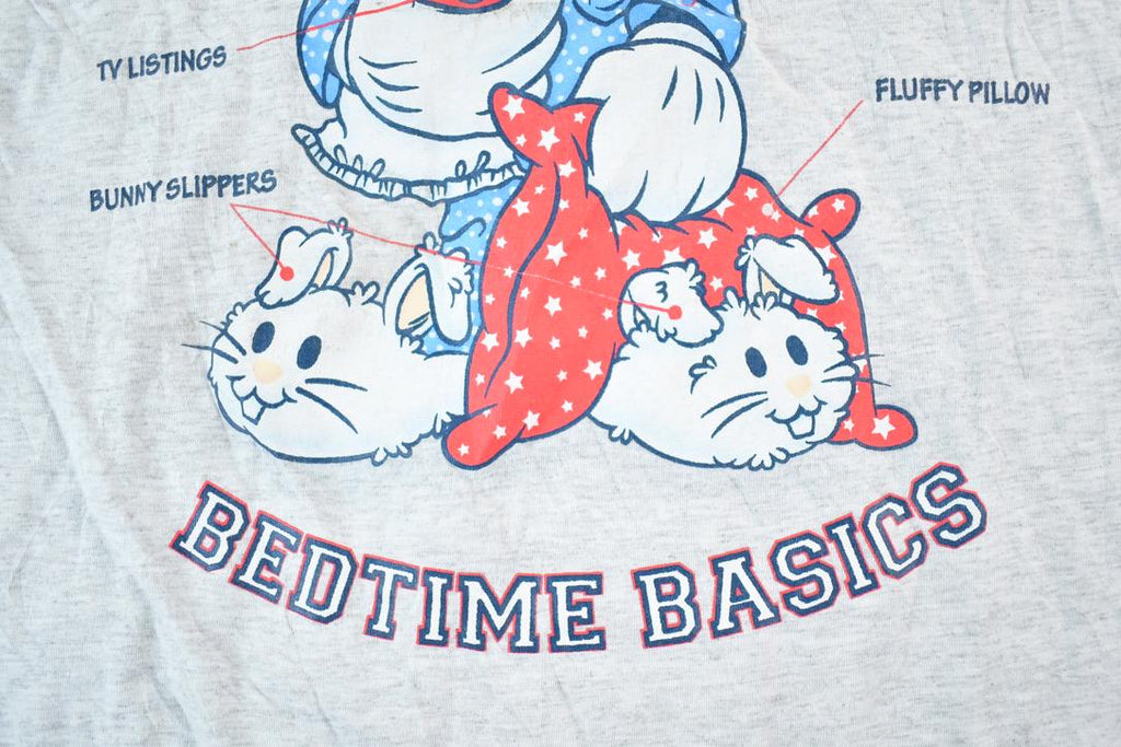 Vintage 1990s Mickey Mouse Bedtime Basics Disney Cartoon Promo T-Shirt