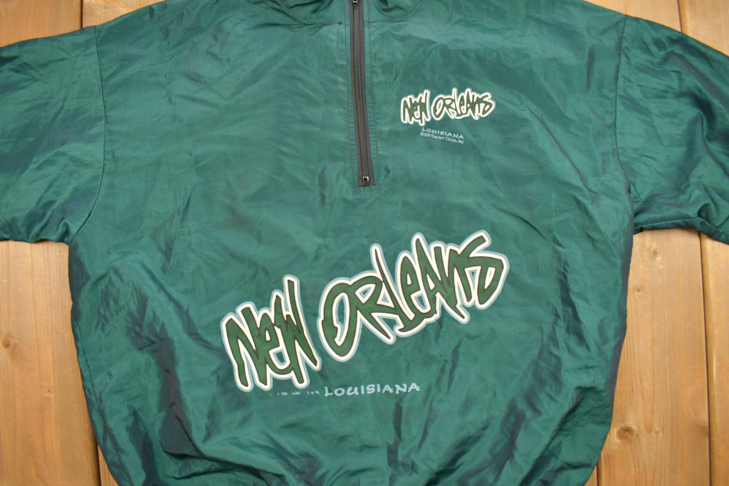 Vintage 1996 New Orleans Louisiana Quarter Zip Windbreaker Jacket