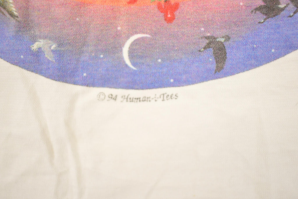 Vintage 1994 Human Tees Ecosport All The Animals Souvenir Travel T-Shirt Men's XL