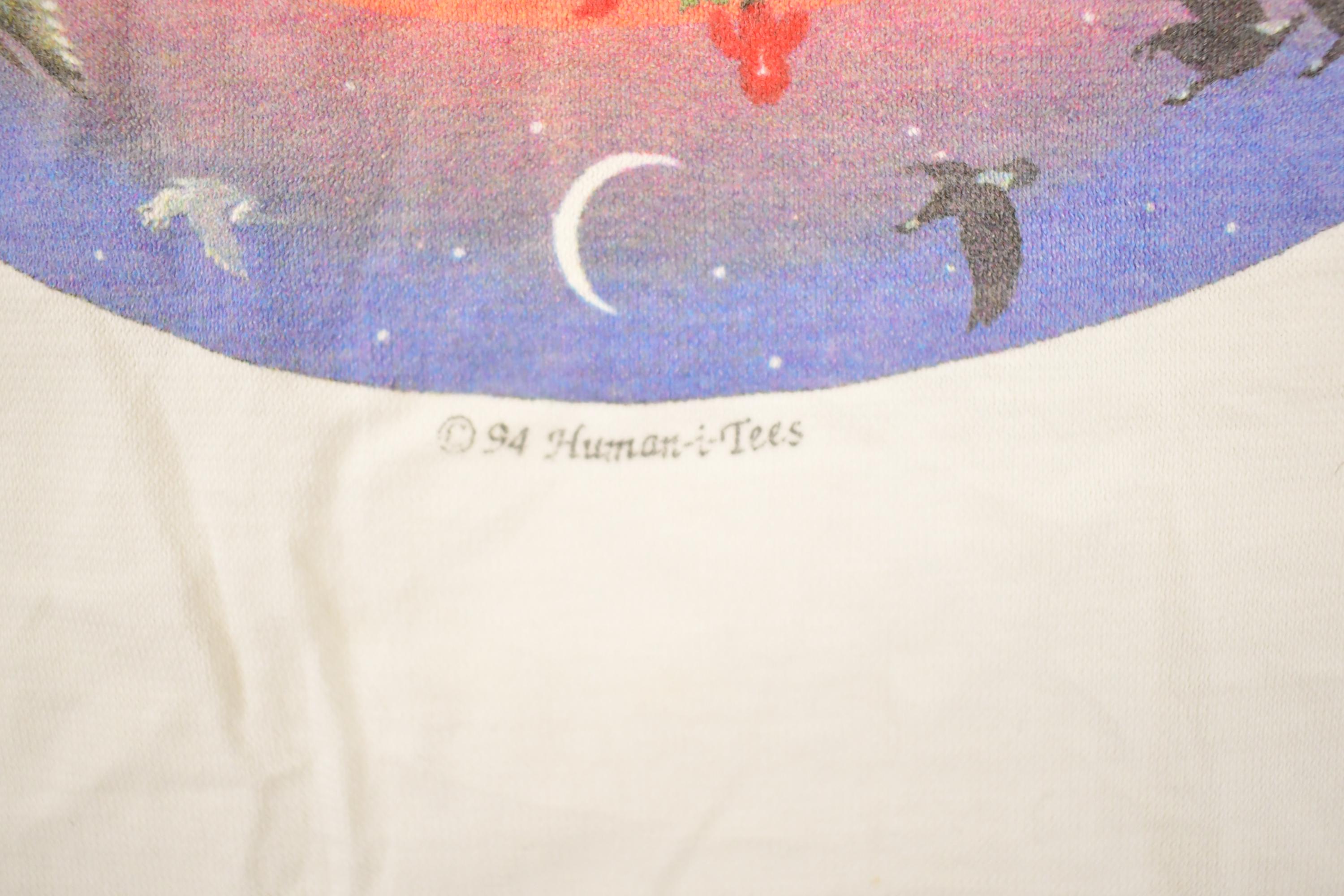 Vintage 1994 Human Tees Ecosport All The Animals Souvenir Travel T-Shirt Men's XL
