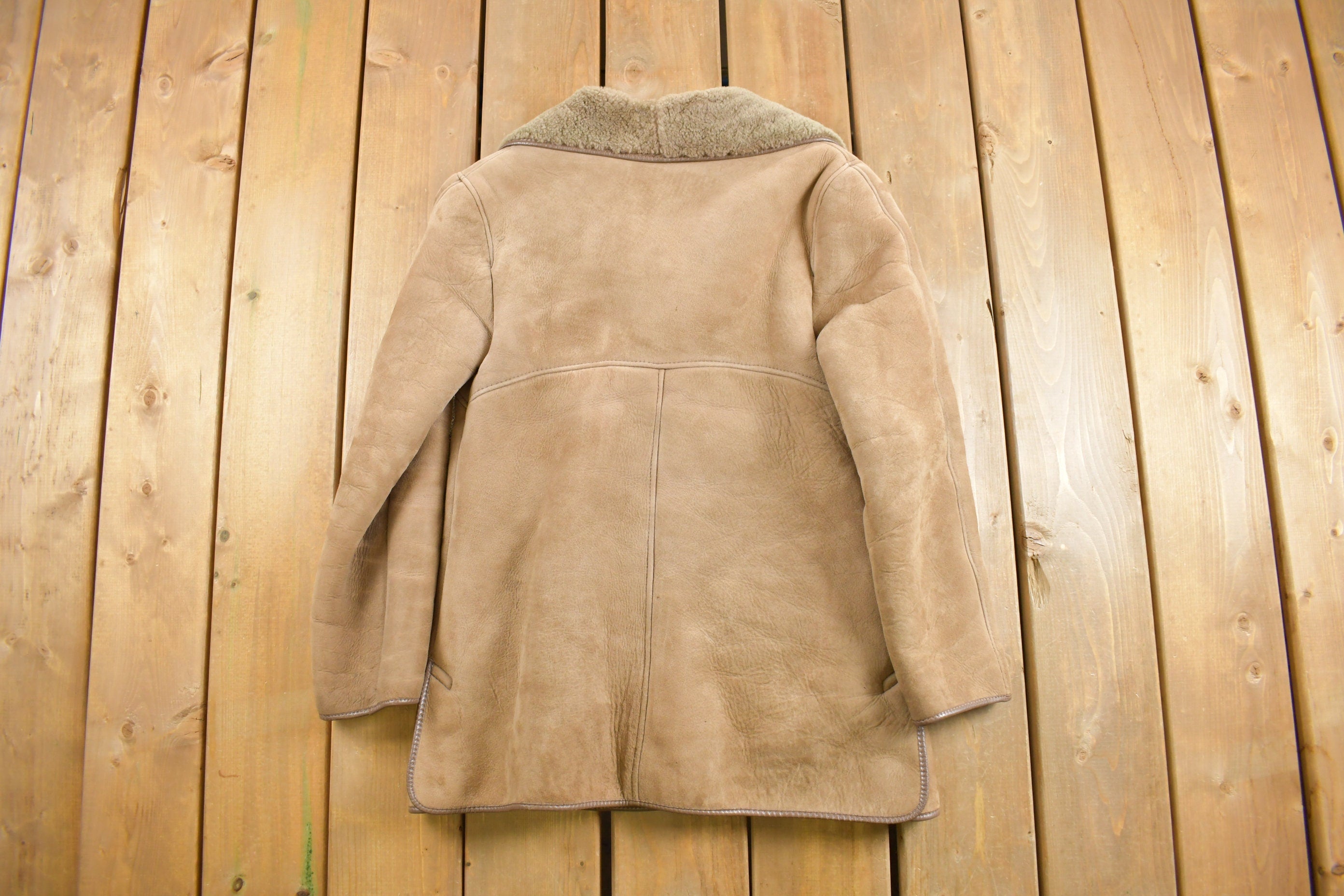 Vintage 1980s Morlands Lambskin Sheerling Leather Jacket