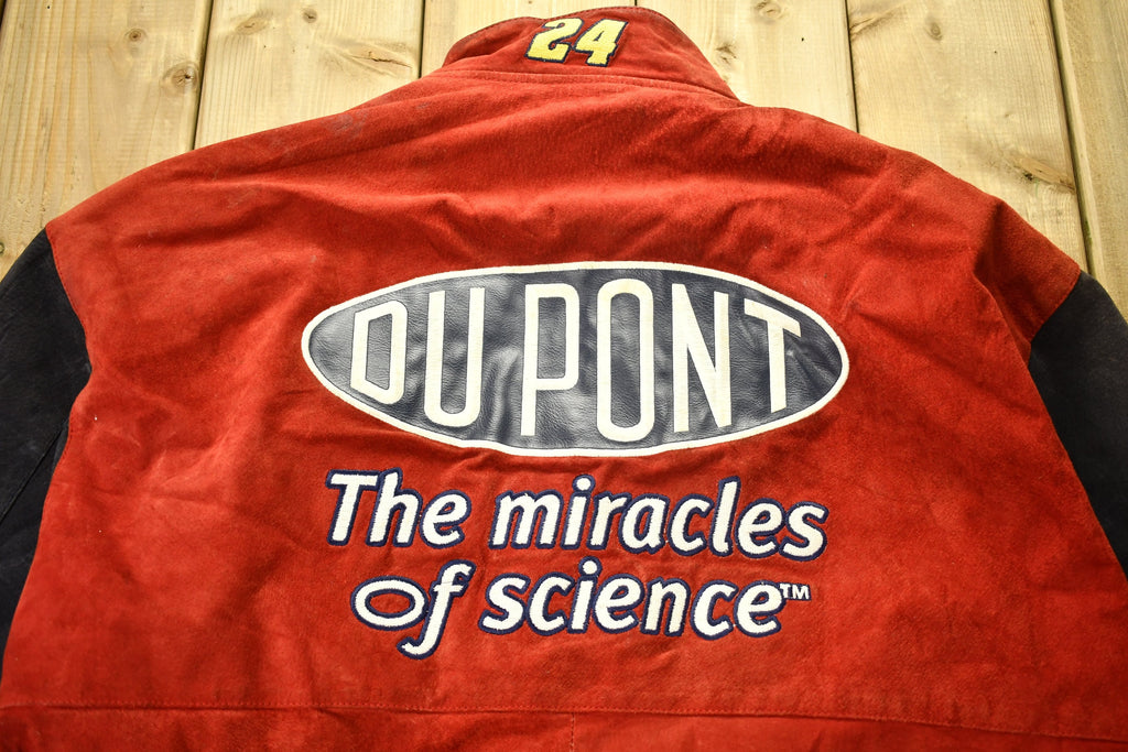 Vintage 1990s Jeff Gordon 100% Leather Nascar Racing Jacket