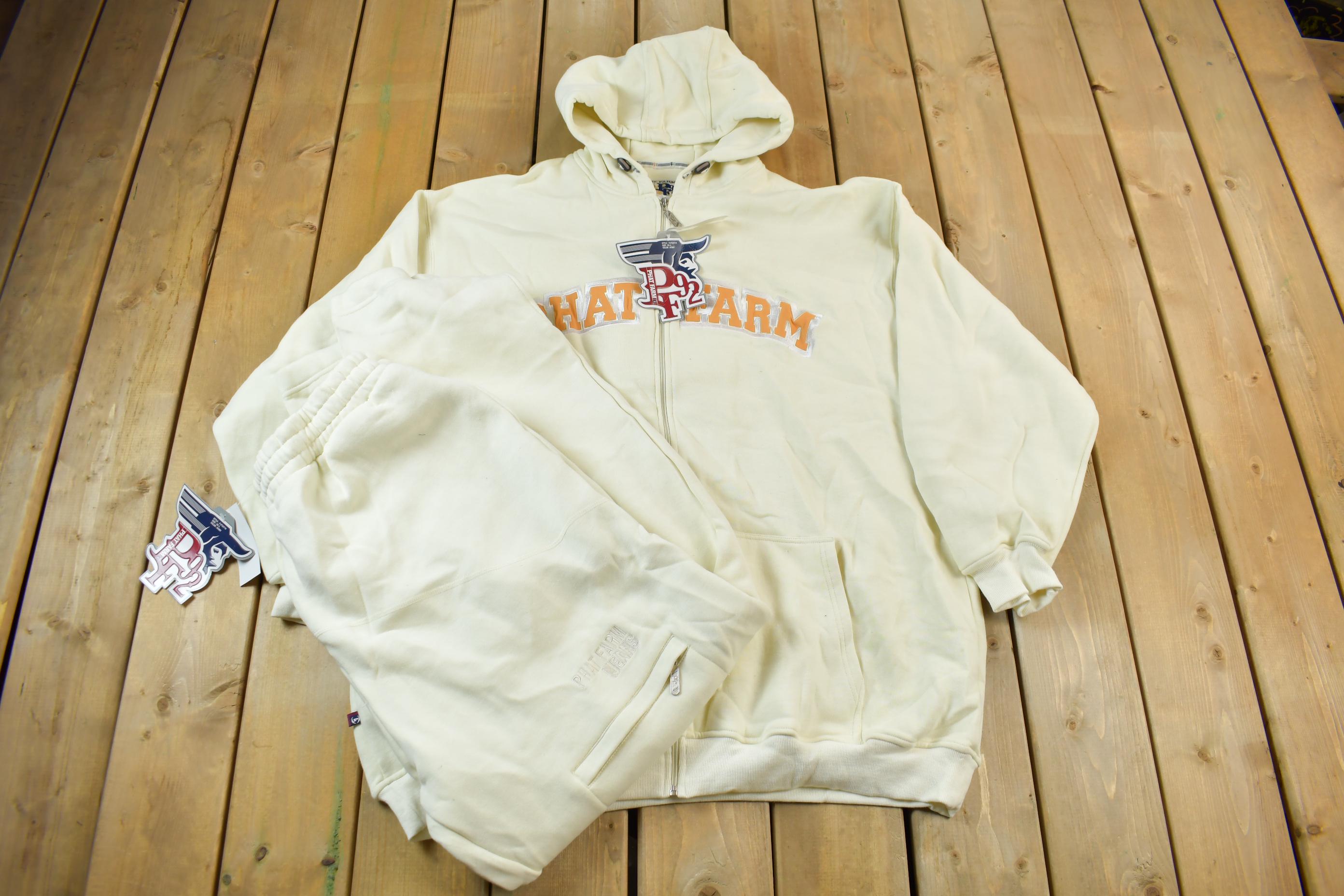 Vintage Deadstock Y2K Phat Farm Embroidered Hoodie & Pants Set Size XXXL