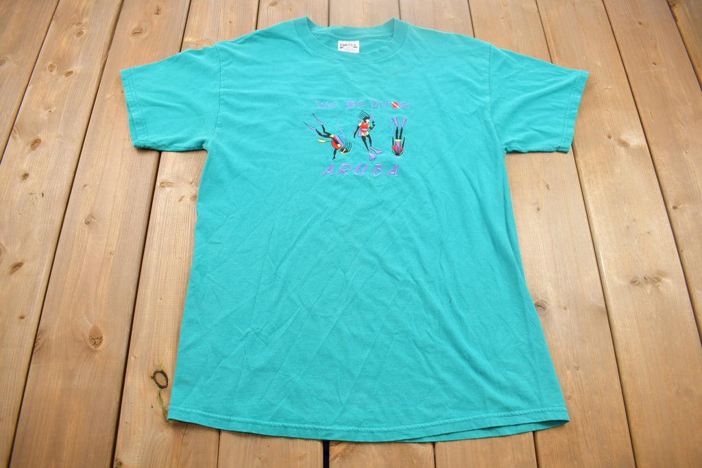 Vintage 1990s "We Be Diving in Aruba" Souvenir T Shirt