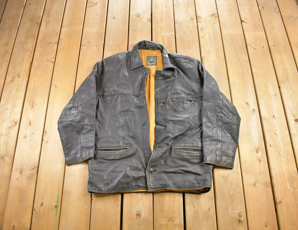 Vintage 1970s Real Leather Silk Lined Jacket