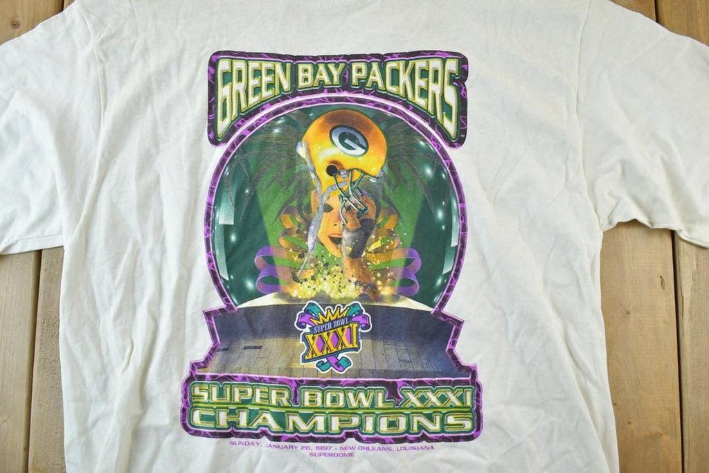Vintage 1997 Starter Green Bay Packers Super Bowl xxxi Champions NFL Graphic T-Shirt