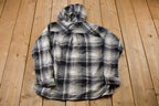 Vintage 1990s Kids Carhartt Plaid Henley Hoodie