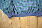 Vintage 1990s AM Player Plaid Crewneck Sweatshirt