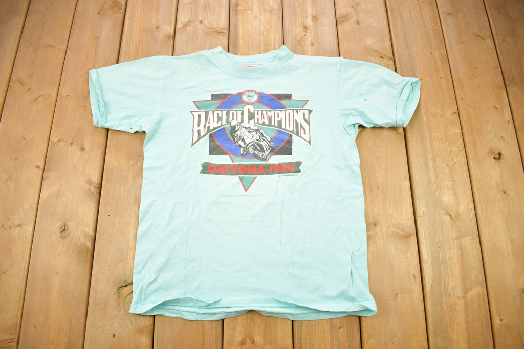 Vintage 1989 Race Of Champions Daytona Street Bike Graphic T Shirt