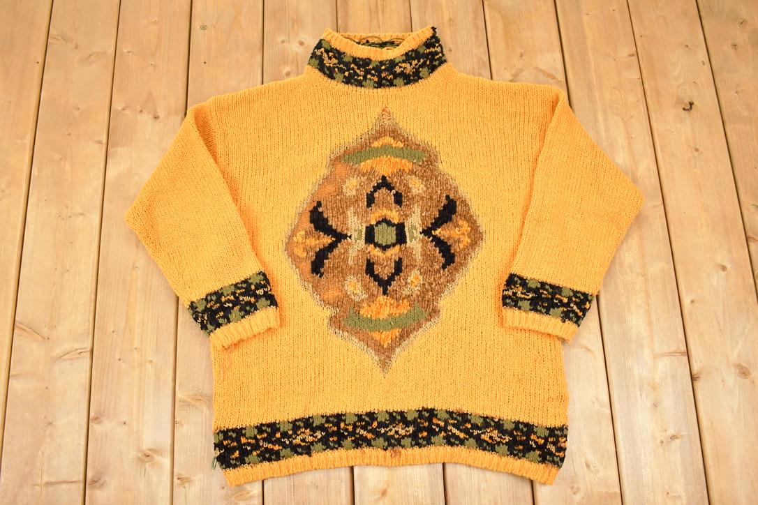 Vintage 1990s Agatha Kelsey Knit Turtleneck Sweater Women's XL