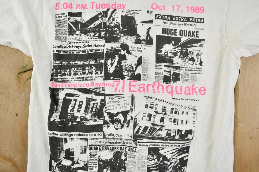Vintage 1989 San Francisco Earthquake Souvenir T-Shirt