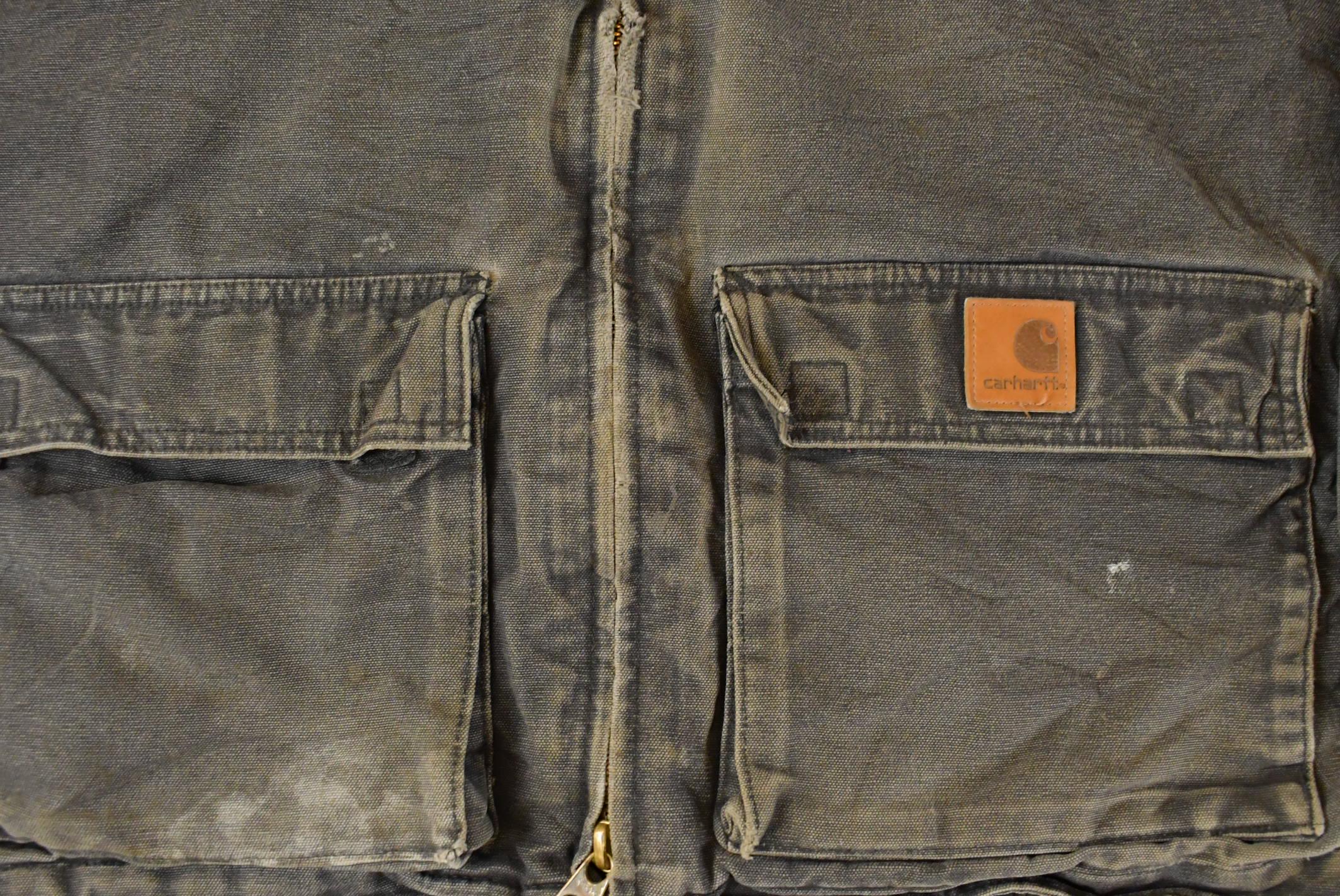 Vintage Y2K Carhartt Sherpa Lined Sandstone Jackson Work Jacket Men's Large