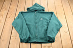 Vintage 1990s King Louie Emerald Green Blank Zip Up Hoodie