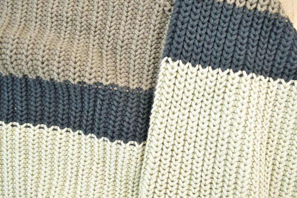 Vintage 1990s Woolrich Colour Block Horizontal Striped Knit Crewneck Sweater