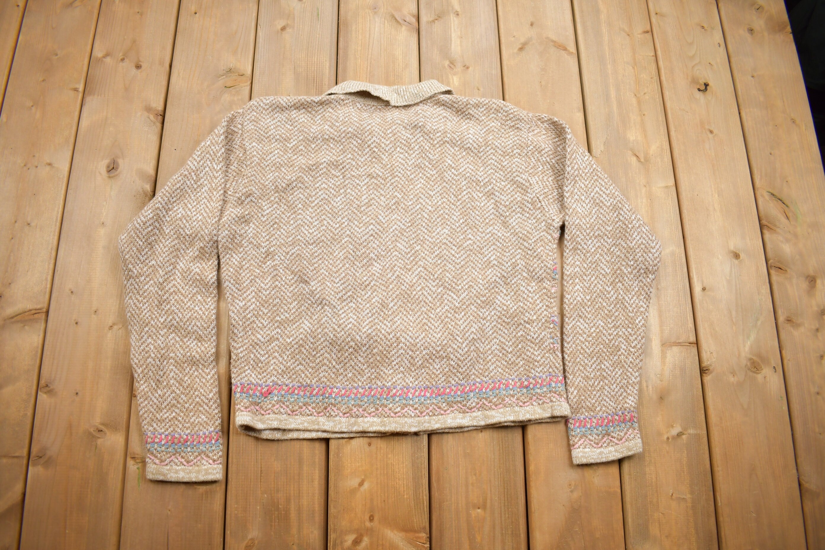 Vintage 1990s Paul Harris Design Knit Zip Up Mohair Sweater