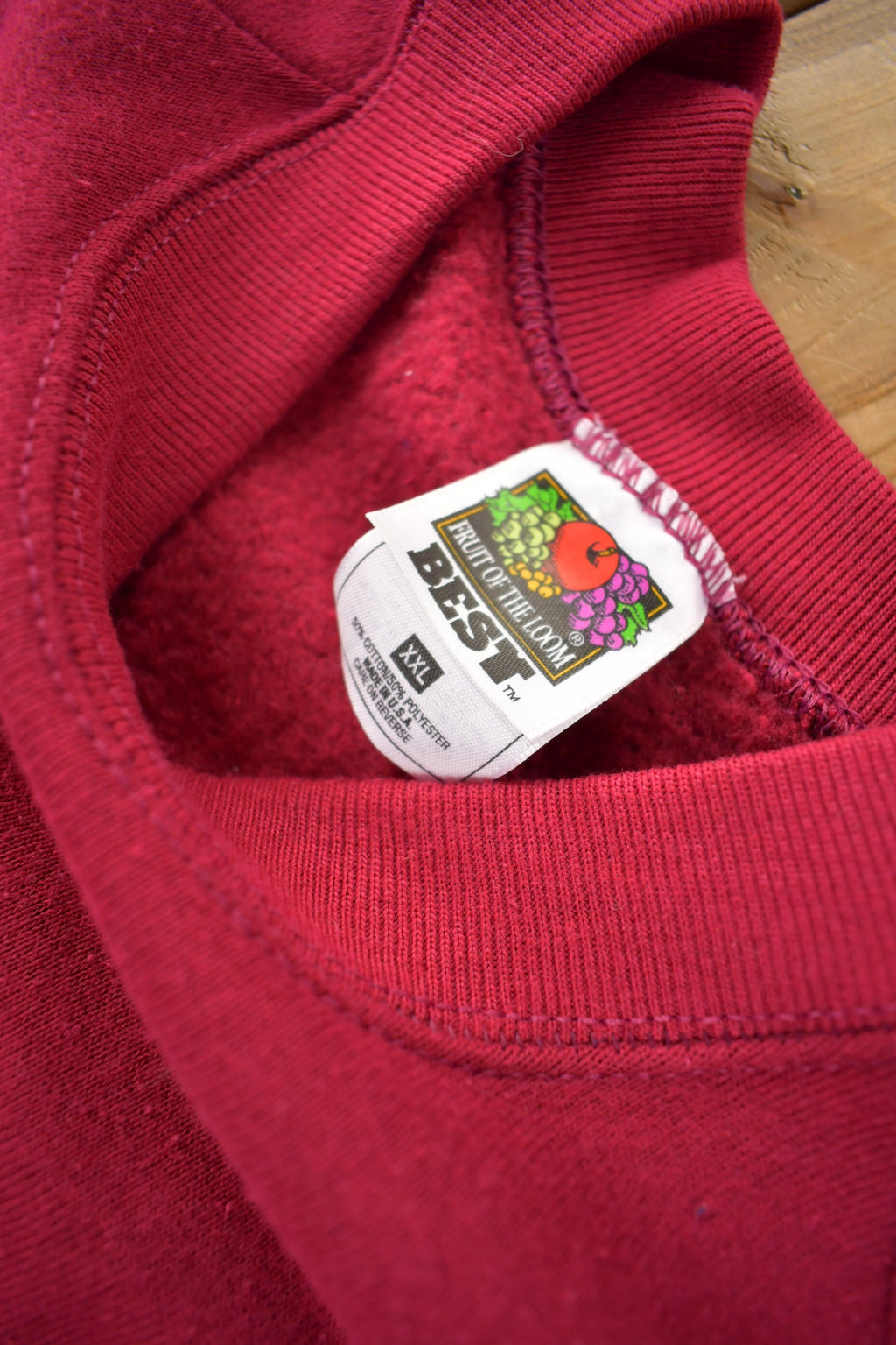 Vintage 1990s Blank Red Raglan Crewneck Sweatshirt Made In USA Size XXL