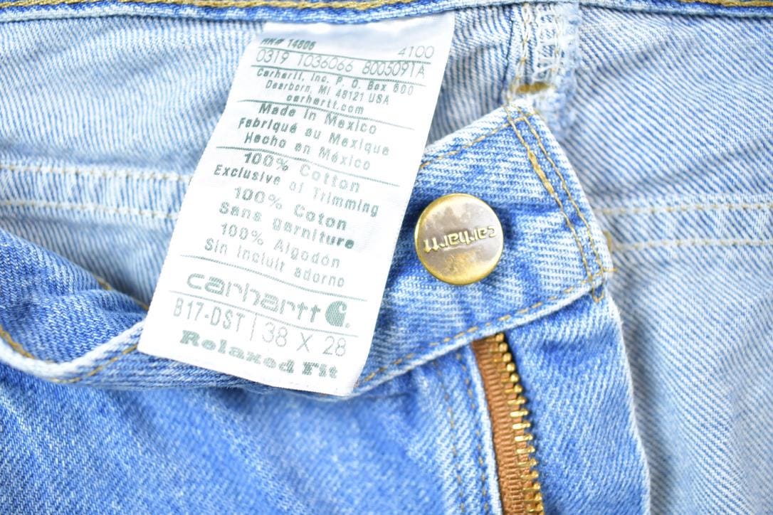 Vintage 1990s Carhartt Denim Work Jeans Size 38 x 28