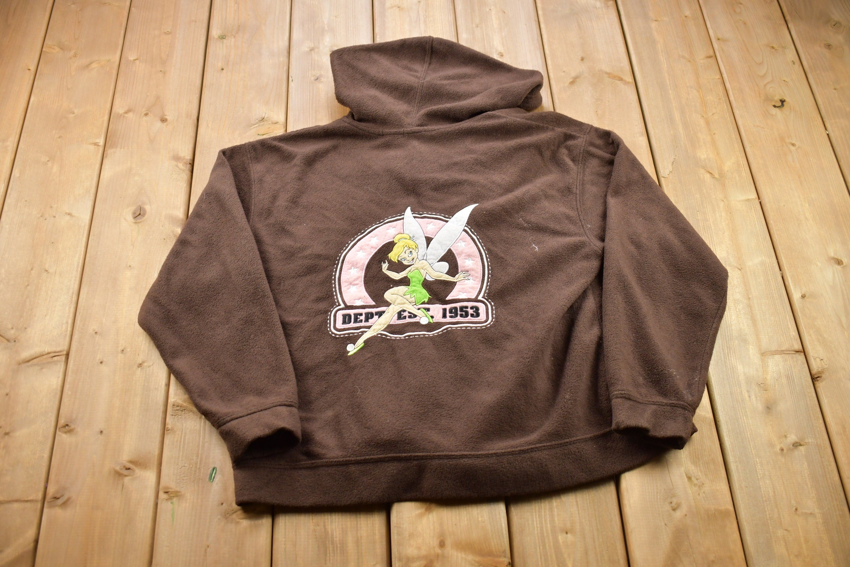 Vintage 1990s Tinker Bell Disney Hoodie  Vintage Sweatshirt  Vintage Disney  Tinker Bell  Embroidered  Vintage Tinker Bell  90s Disney