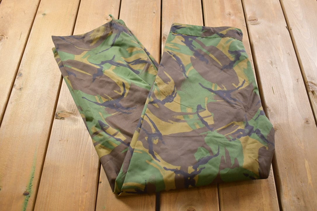 Vintage 1990s Army Woodland Camouflage Waterproof Pants Size 36 x 29 / Streetwear / Army Pants / Military Pant's / True Vintage