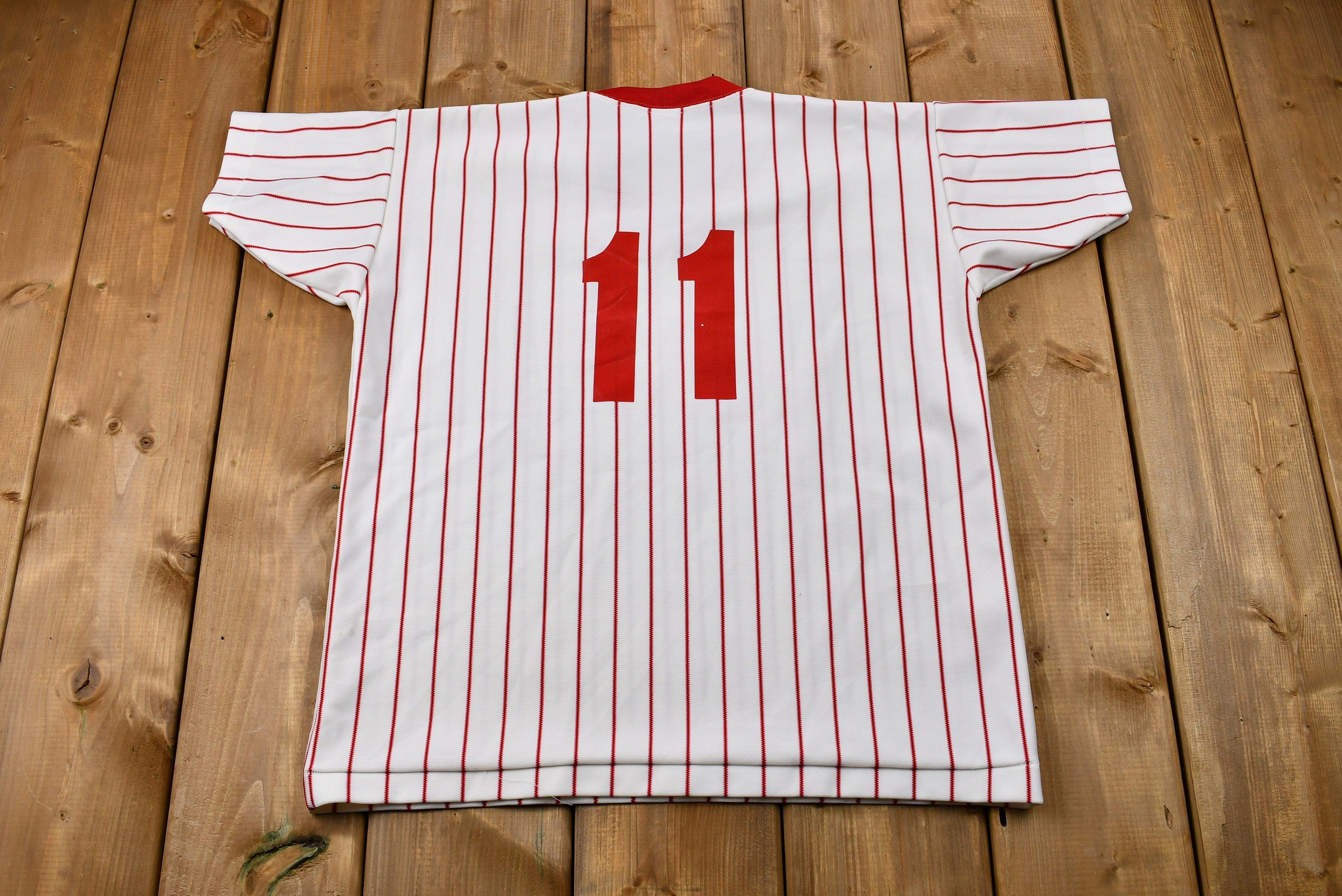 Vintage 1970s Lou Gehrig 11 Striped Jersey Style T-Shirt