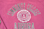 Vintage 1990s Aurora Community College Puppy Patchwork Crewneck Sweatshirt Men's XL