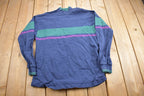 Vintage 1990s LL Bean Blank Striped Mockneck Sweatshirt