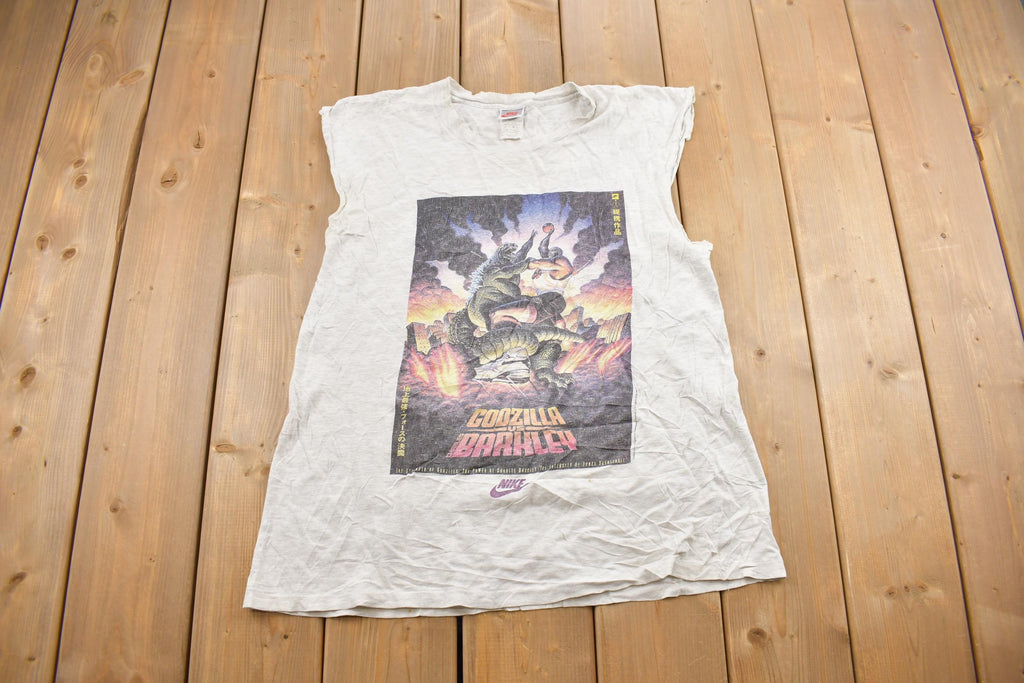 Vintage 1992 Godzilla VS Charles Barkley NIke Gray Tag Graphic T-Shirt