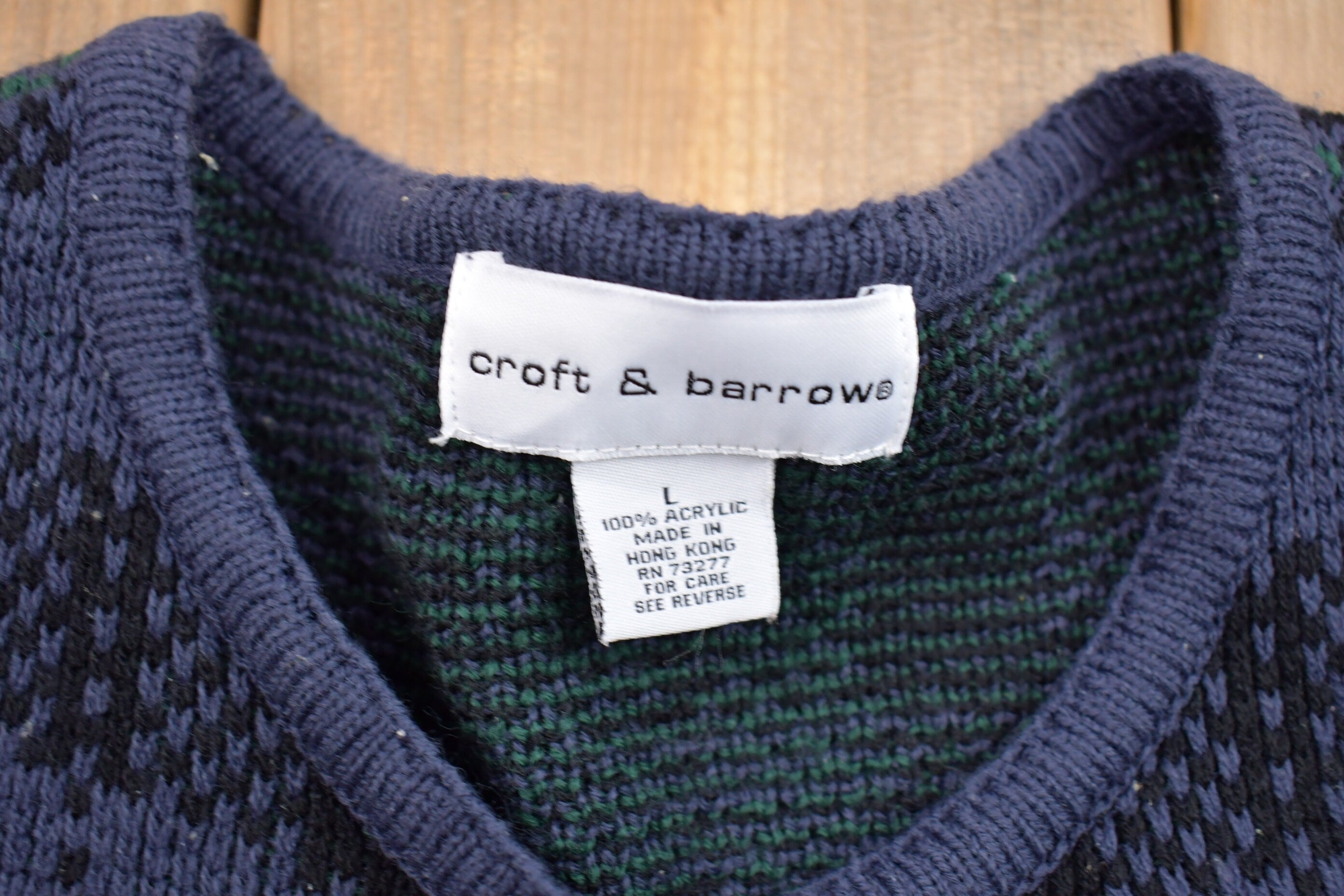 Vintage 1990s Croft & Barrow Plaid Knitted Sweater
