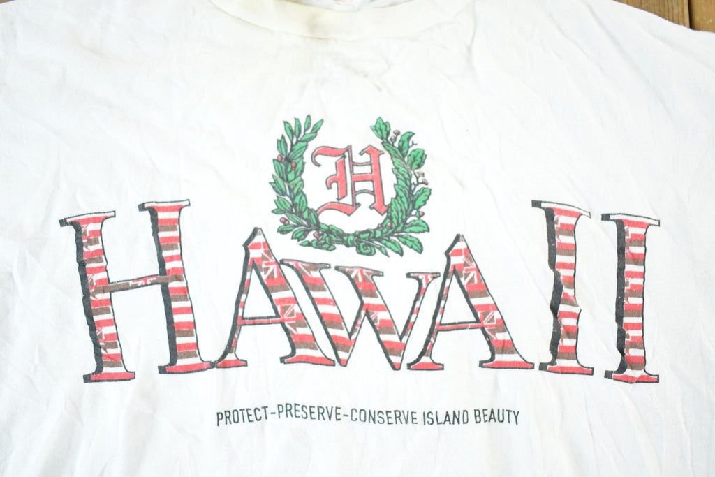 Vintage 1990s Hawaii Conserve Island Beauty Souvenir T-Shirt Mens XL