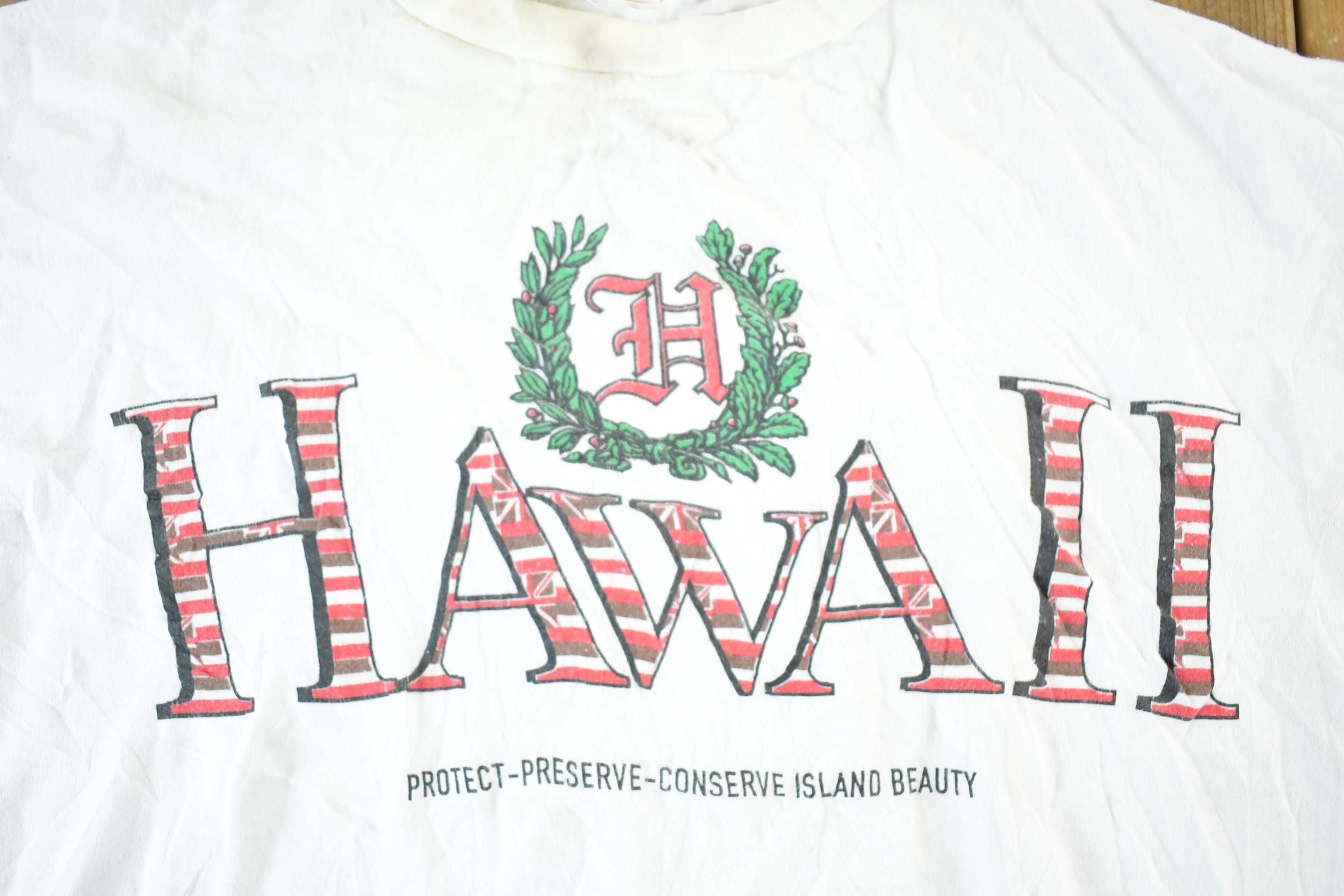 Vintage 1990s Hawaii Conserve Island Beauty Souvenir T-Shirt Mens XL