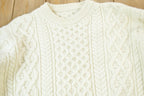 Vintage 1990s Hand Knit Cable Knit Sweater