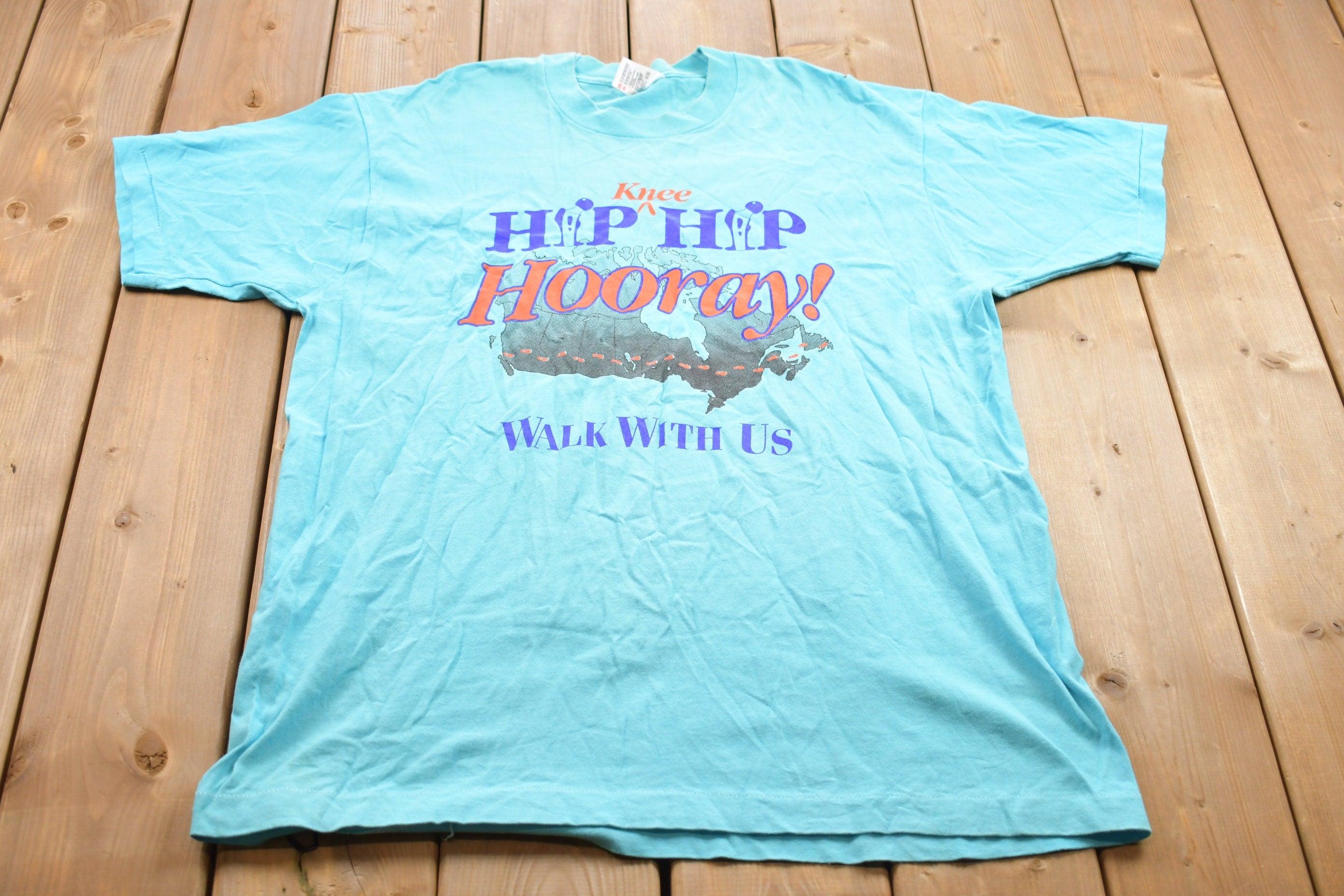 Vintage 1990s Hip Hip Hooray! Walk With Us Graphic T-Shirt
