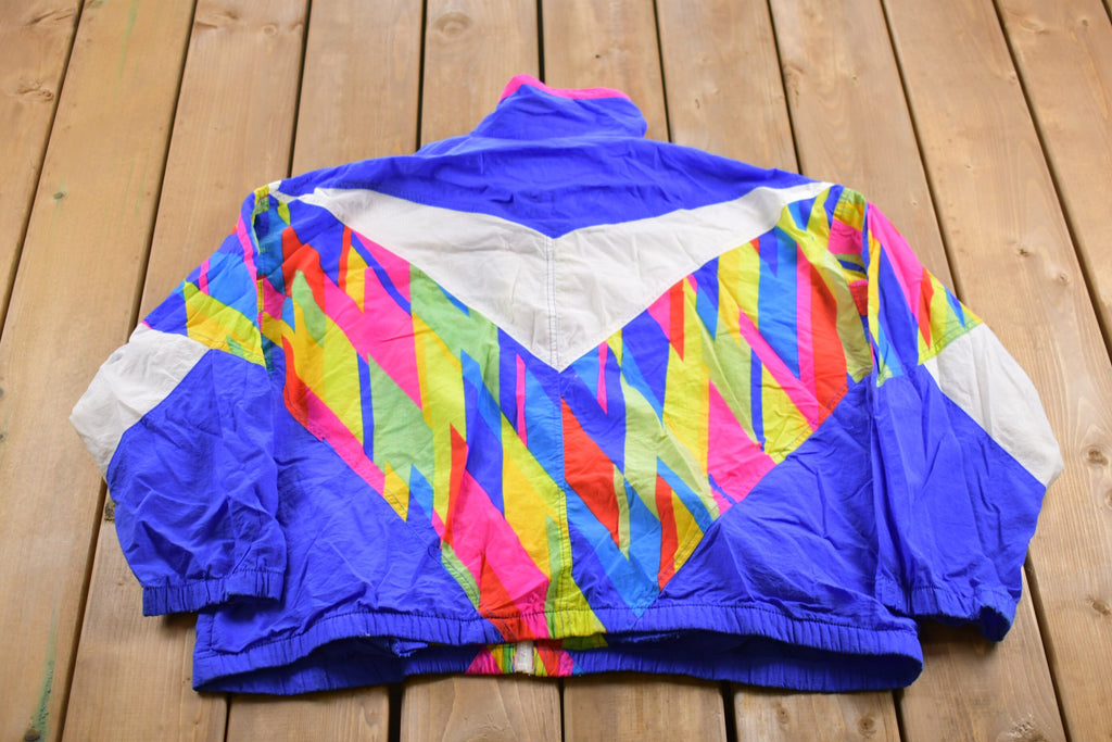 Vintage 1990s Activology Abstract All Over Print Windbreaker Jacket