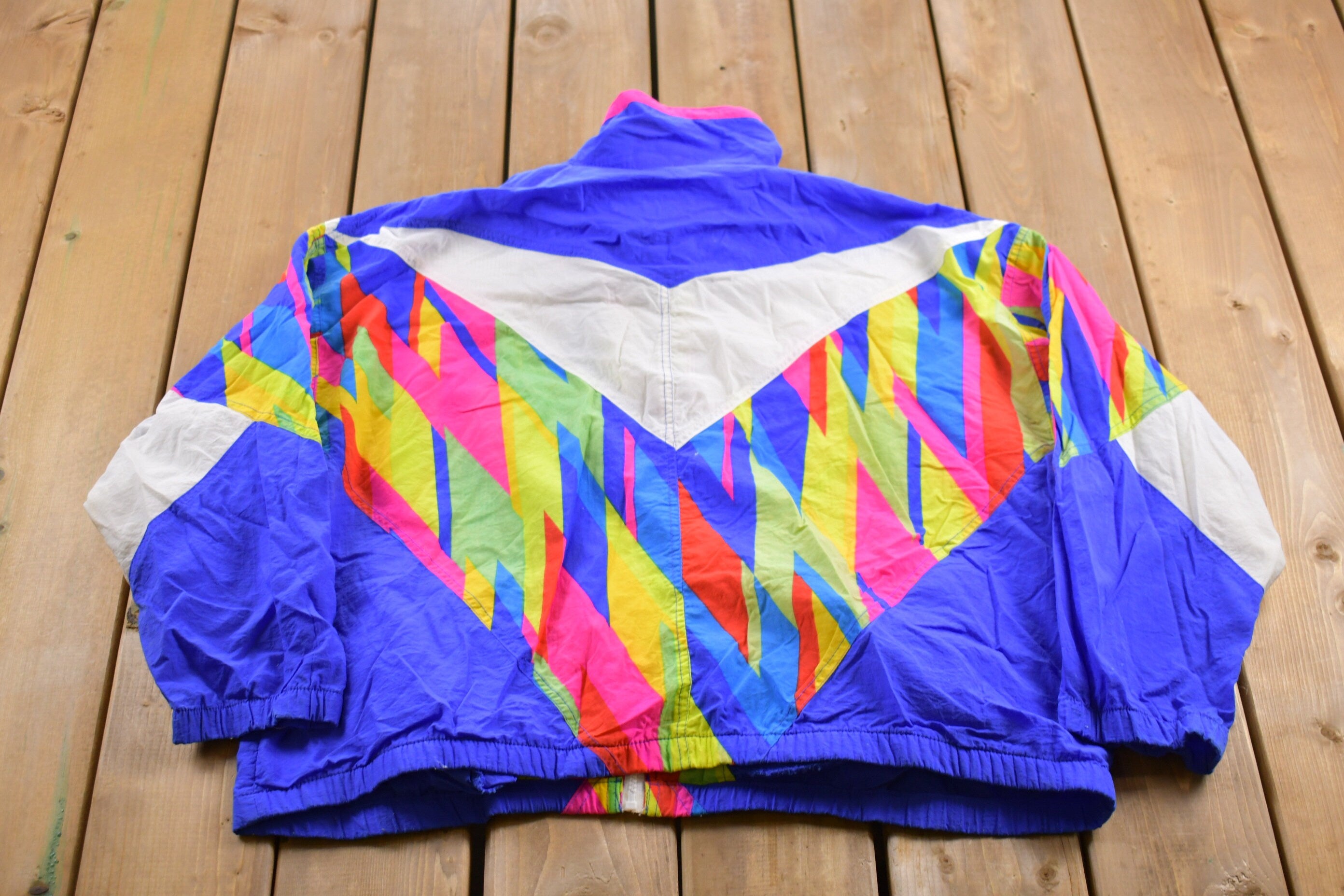 Vintage 1990s Activology Abstract All Over Print Windbreaker Jacket