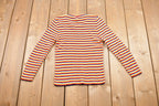 Vintage 1980s Cute Women's Striped Top Crewneck Sweatshirt