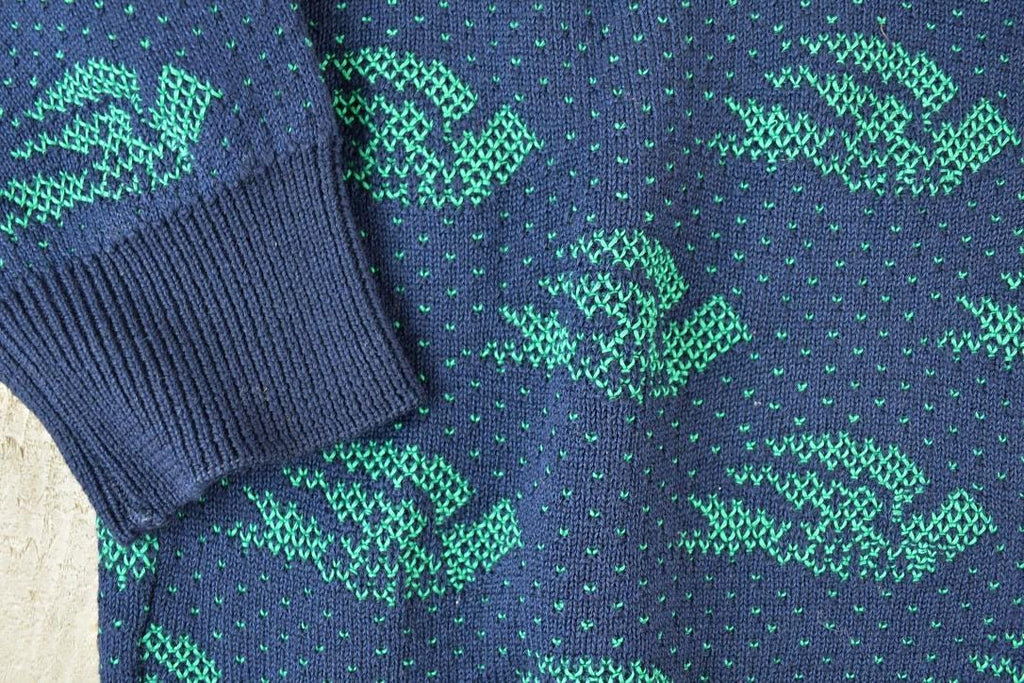 Vintage 1990s Nani Bon Knit Abstract Pattern Crewneck Sweater Made In Italy