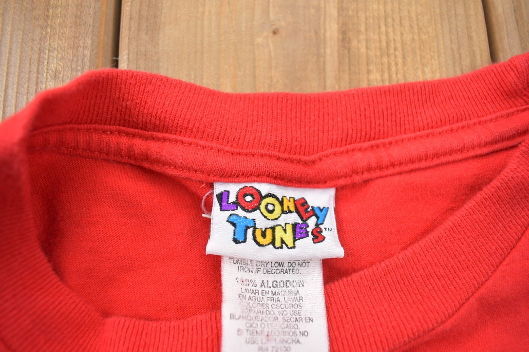 Vintage 1994 Looney Tunes Tweety Bird Santa Hat Christmas Cartoon T-Shirt