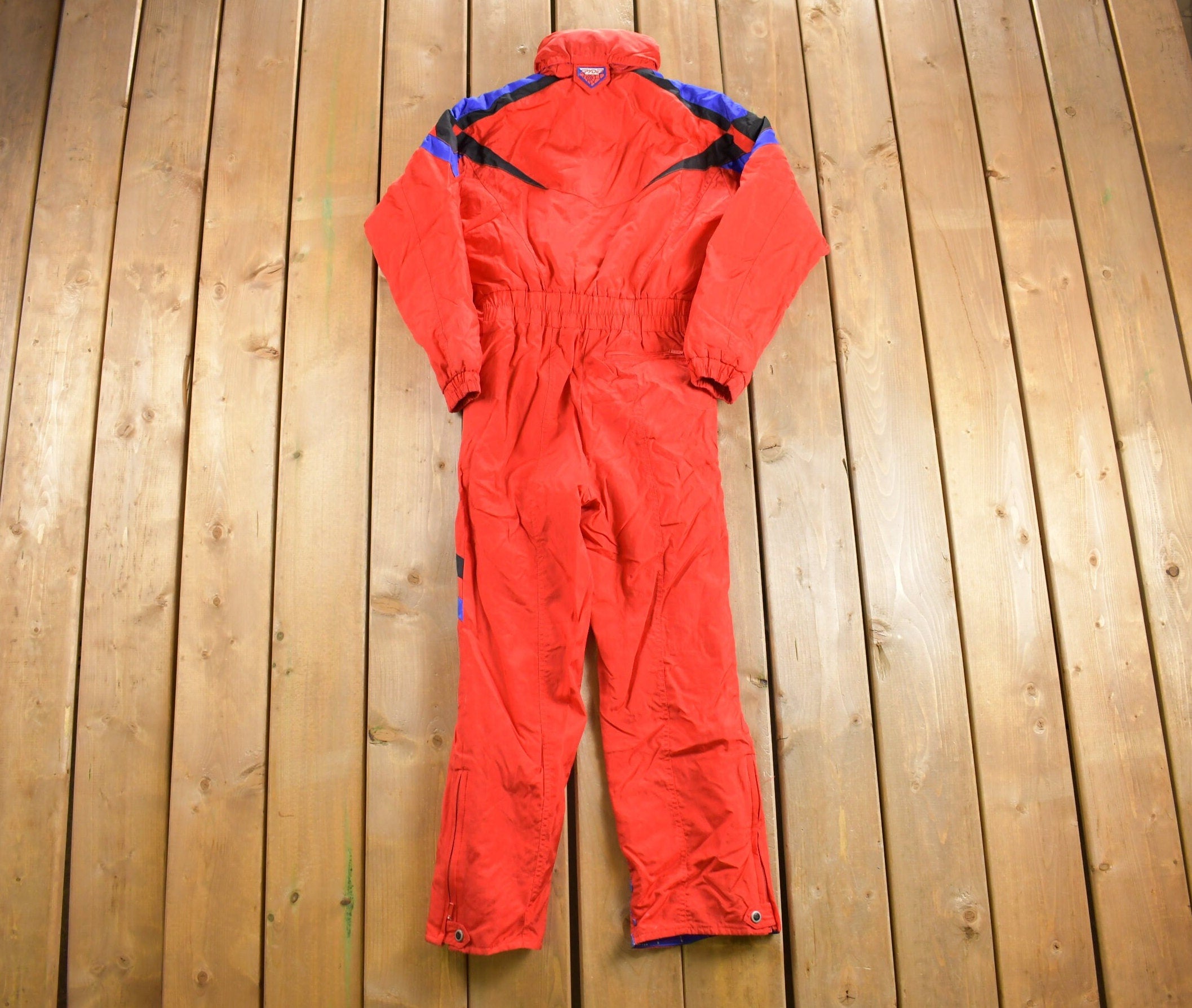 Vintage 1980s Spyder Snowsuit Jumpsuit / Vintage Coveralls / Color Block / One Piece Work Suit / 80s Snowsuit